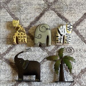 Safari Animal Photo Holder Set - Yellow, Green, Black